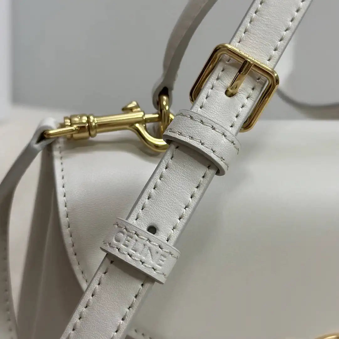 Celine 118113FRH TEEN Nino Bag in SUPPLE Smoth CALFSKIN White