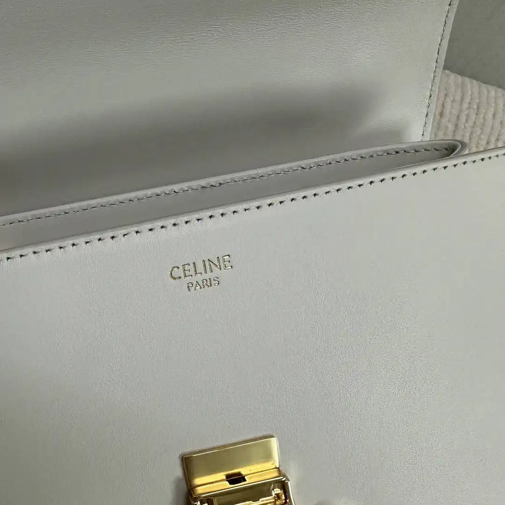 Celine 118113FRH TEEN Nino Bag in SUPPLE Smoth CALFSKIN White