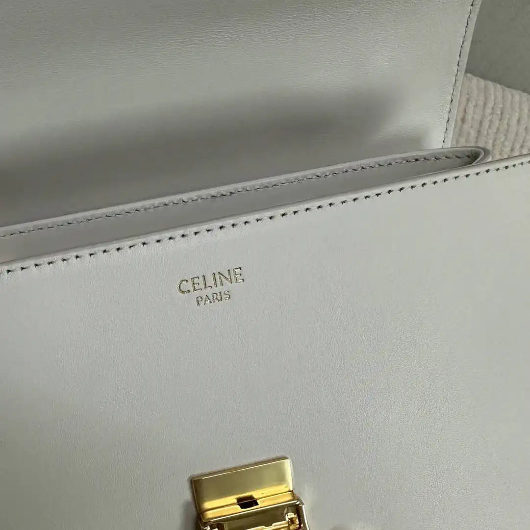 Celine 118113FRH TEEN Nino Bag in SUPPLE Smoth CALFSKIN White