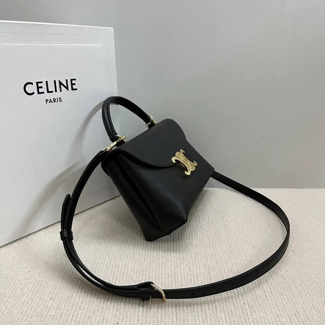 Celine 118113FRH TEEN Nino Bag in SUPPLE Smoth CALFSKIN Black