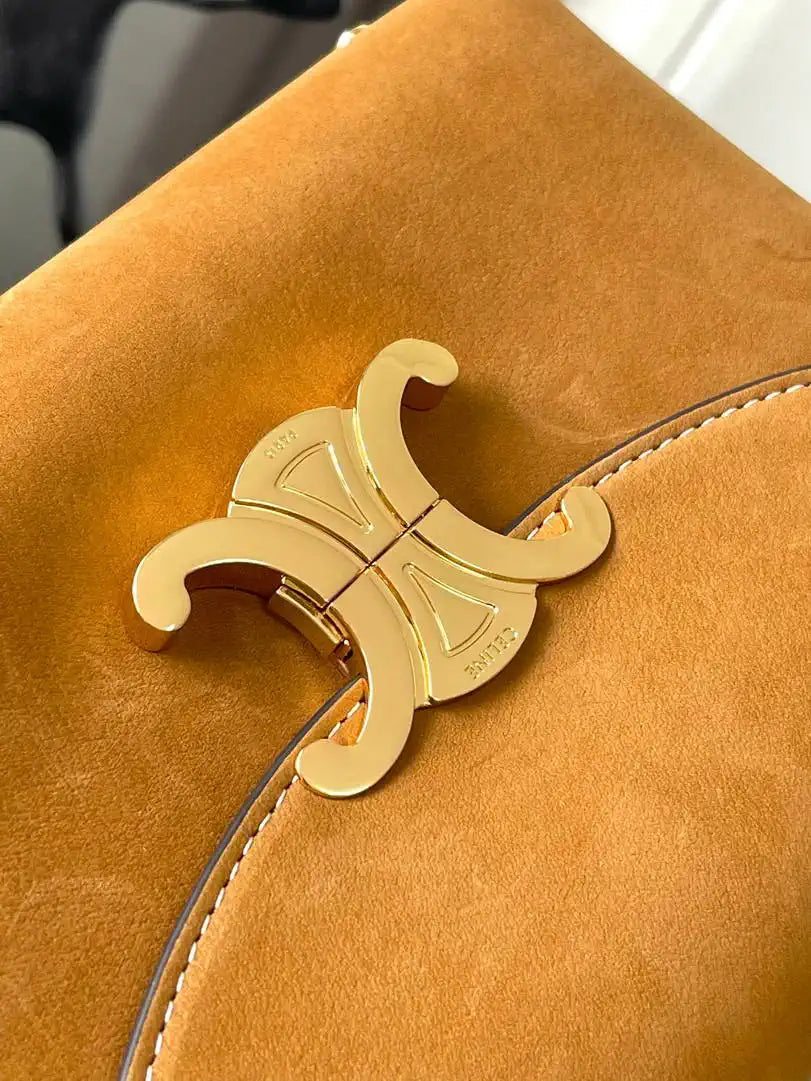 Celine 118113FRH TEEN NINO BAG IN SUPPLE Suede Leather Brown