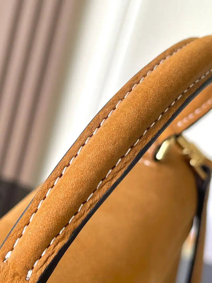 Celine 118113FRH TEEN NINO BAG IN SUPPLE Suede Leather Brown