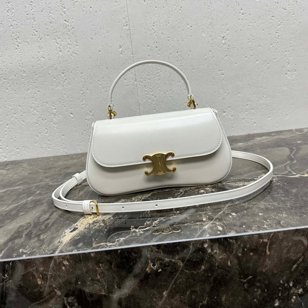 Celine 119533BF4 Teen Celine Lola in Shiny Calfskin White
