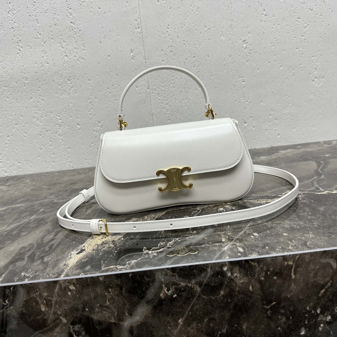 Celine 119533BF4 Teen Celine Lola in Shiny Calfskin White