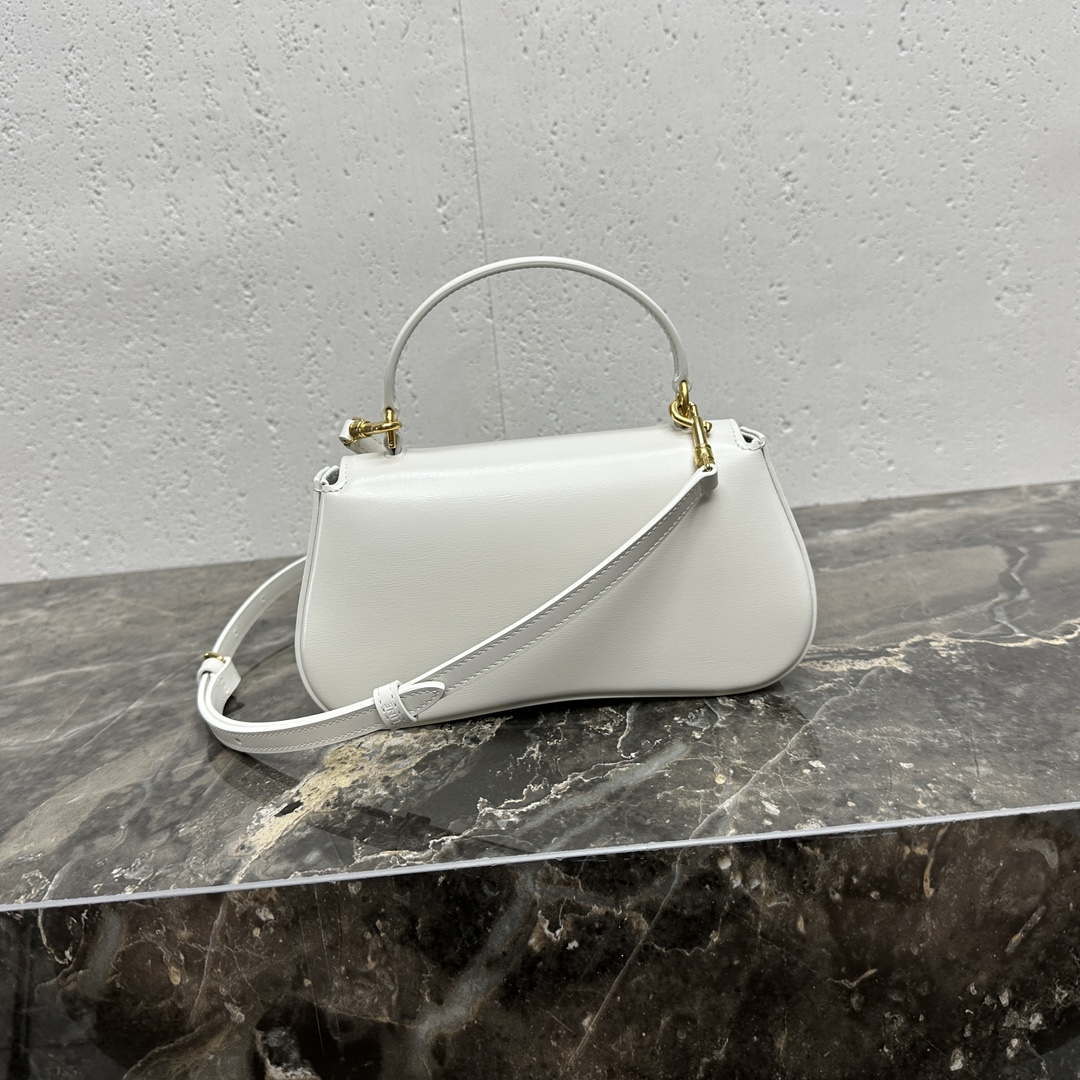 Celine 119533BF4 Teen Celine Lola in Shiny Calfskin White