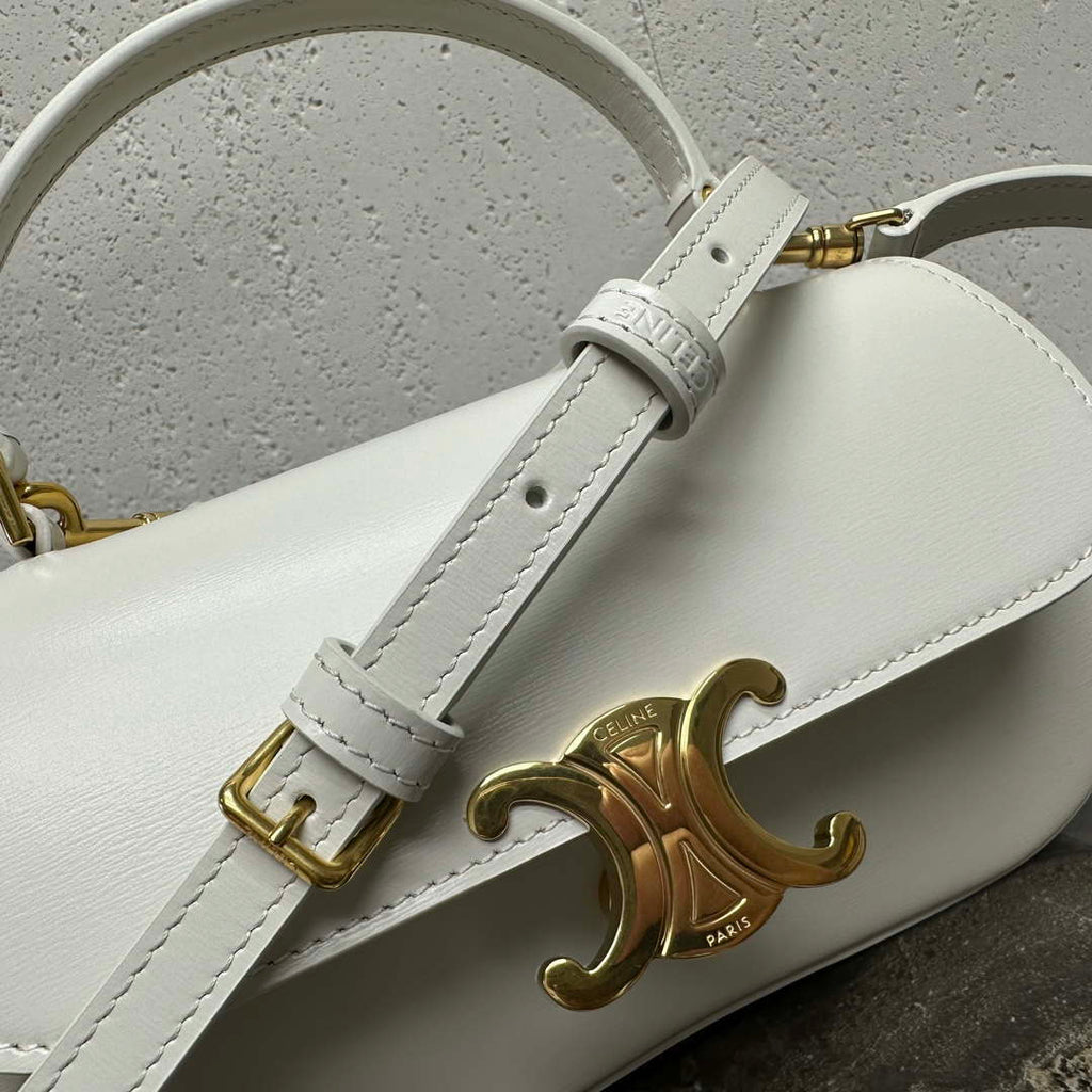 Celine 119533BF4 Teen Celine Lola in Shiny Calfskin White
