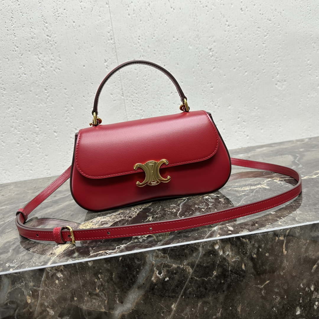 Celine 119533BF4 Teen Celine Lola in Shiny Calfskin Red