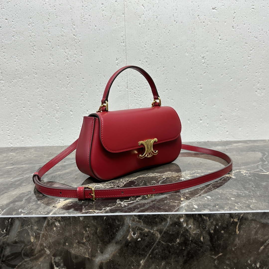 Celine 119533BF4 Teen Celine Lola in Shiny Calfskin Red