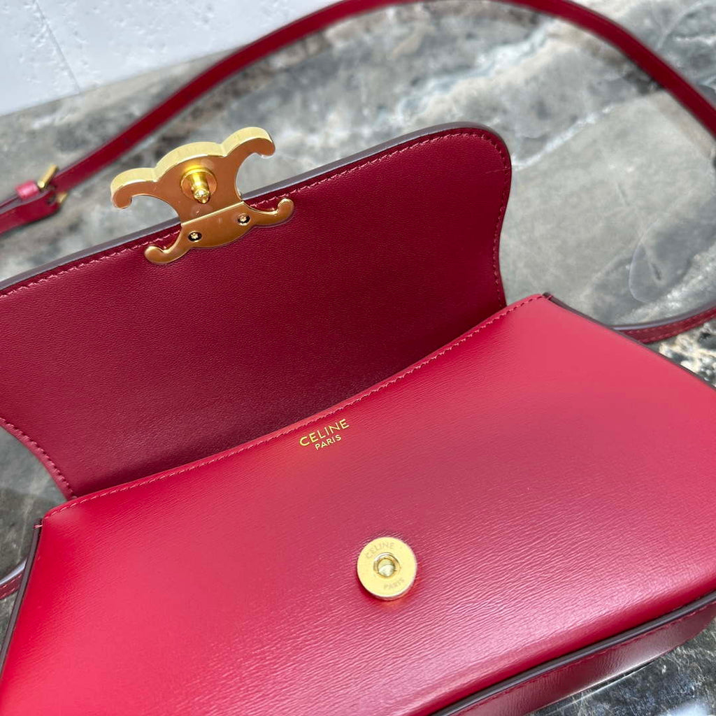 Celine 119533BF4 Teen Celine Lola in Shiny Calfskin Red
