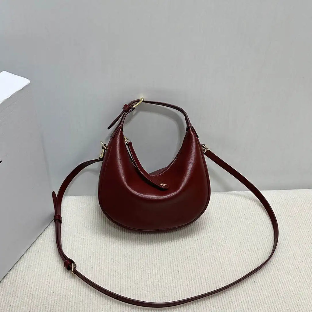 Celine 120723 Teen Celine Lulu IN Grained calfskin Dark Wine Red