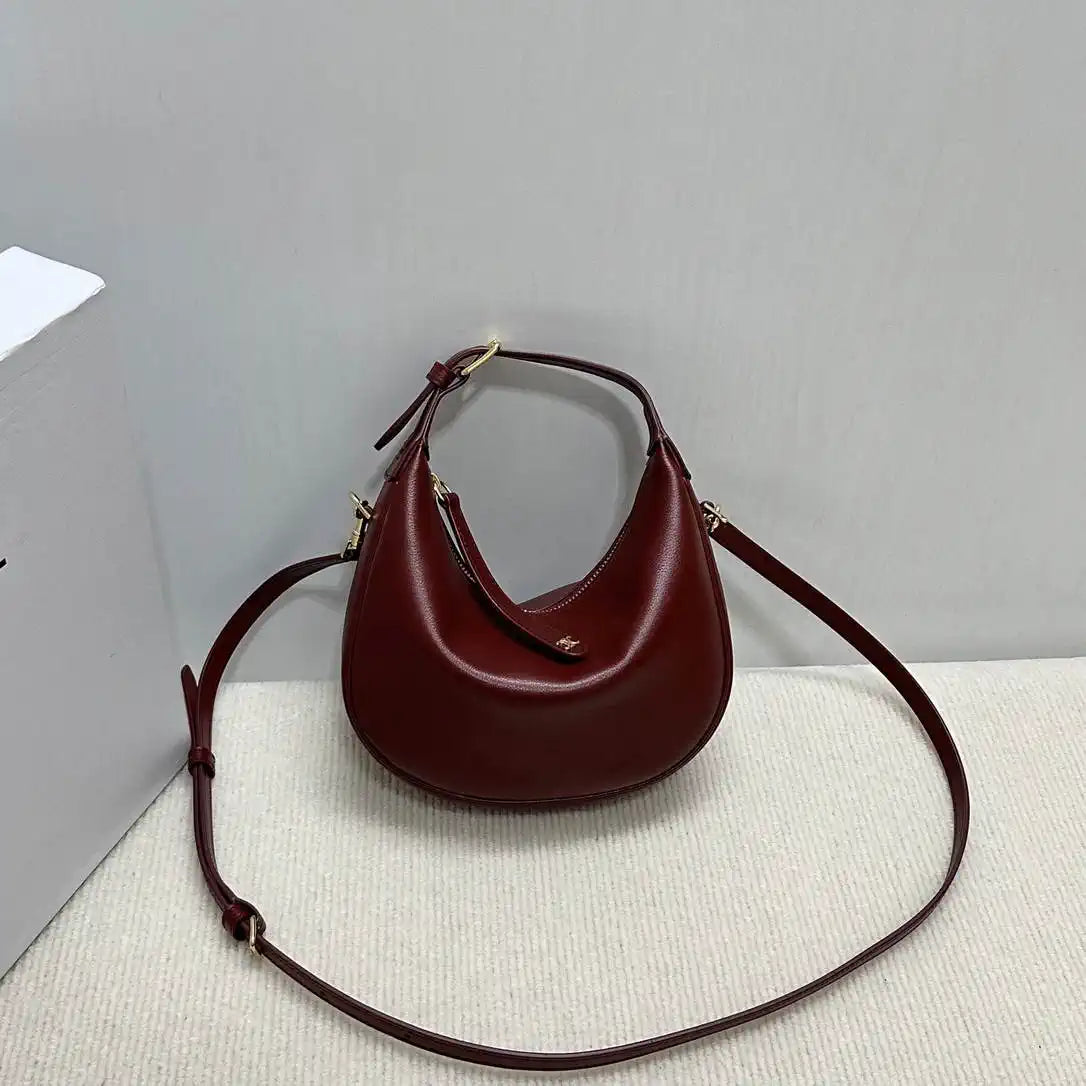 Celine 120723 Teen Celine Lulu IN Grained calfskin Dark Wine Red