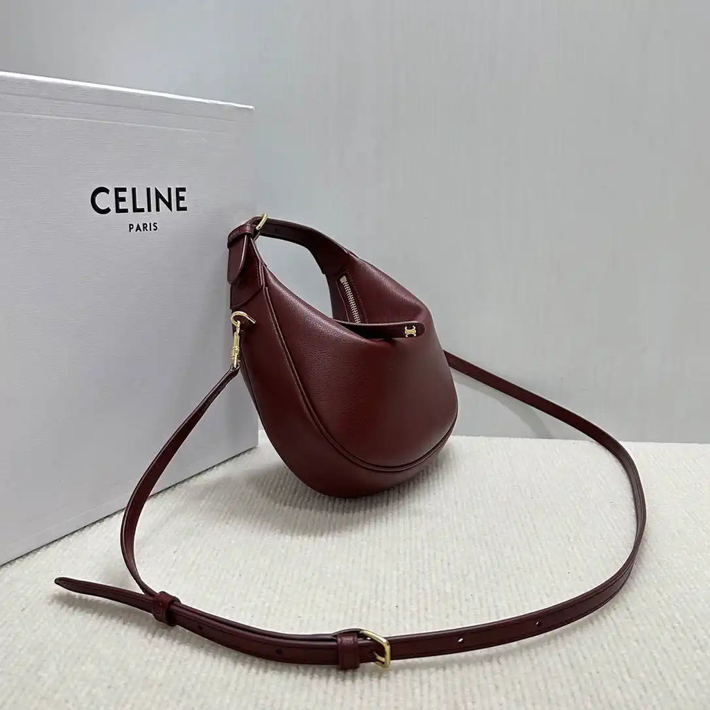Celine 120723 Teen Celine Lulu IN Grained calfskin Dark Wine Red
