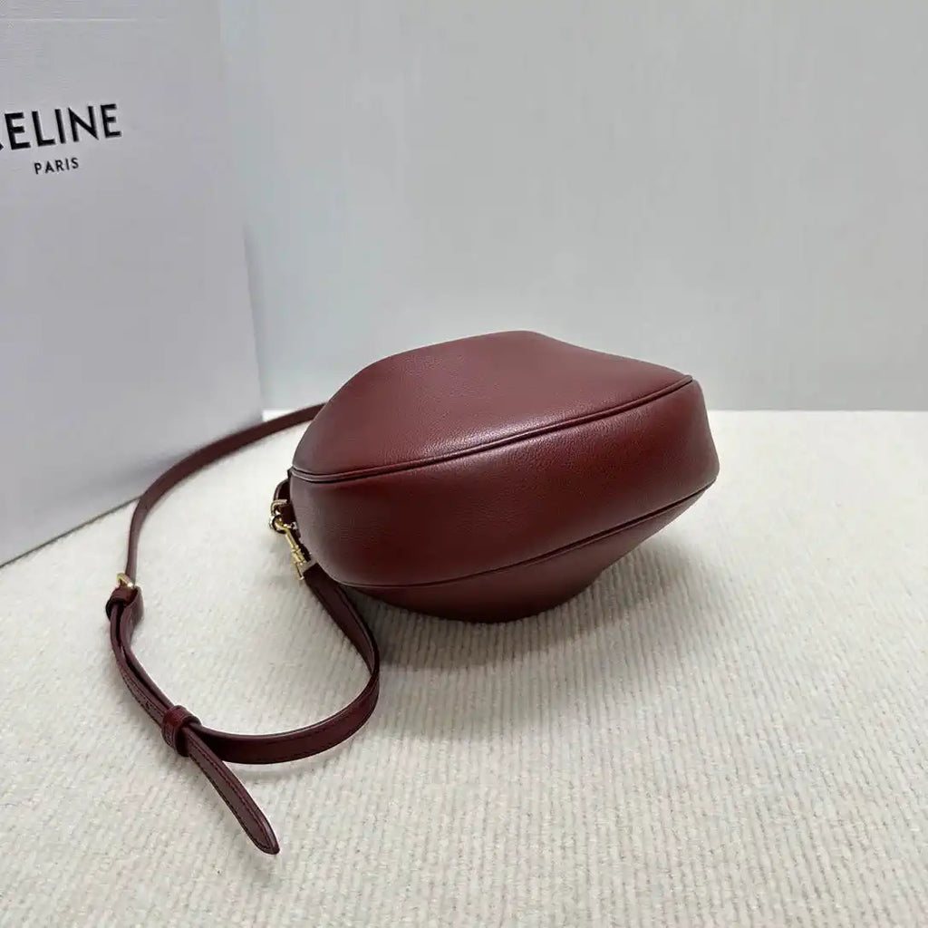 Celine 120723 Teen Celine Lulu IN Grained calfskin Dark Wine Red