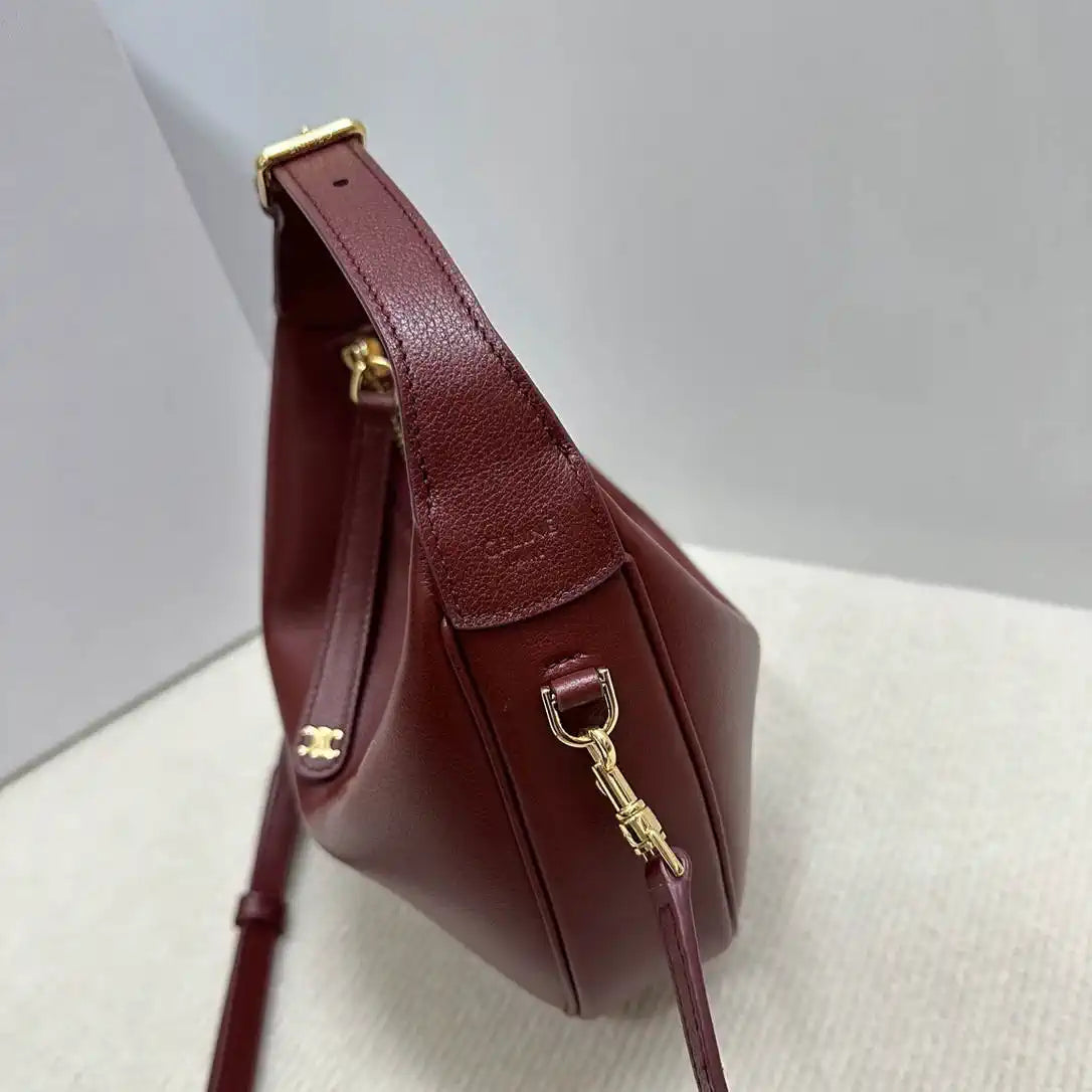 Celine 120723 Teen Celine Lulu IN Grained calfskin Dark Wine Red