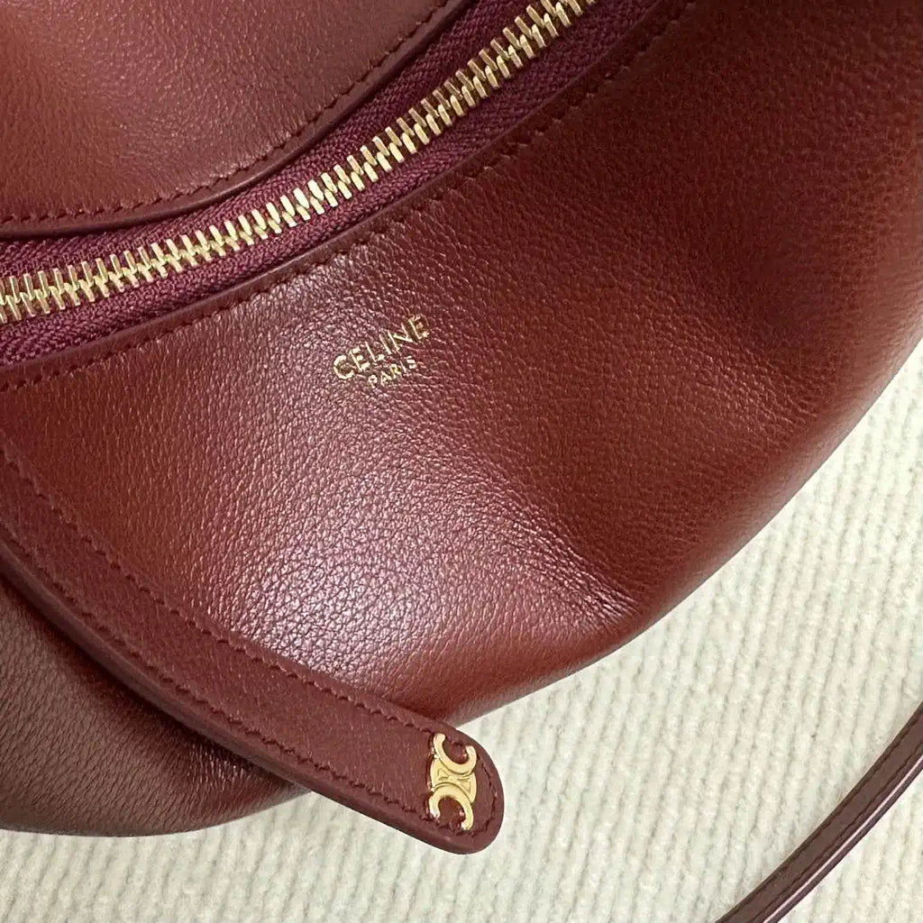 Celine 120723 Teen Celine Lulu IN Grained calfskin Dark Wine Red
