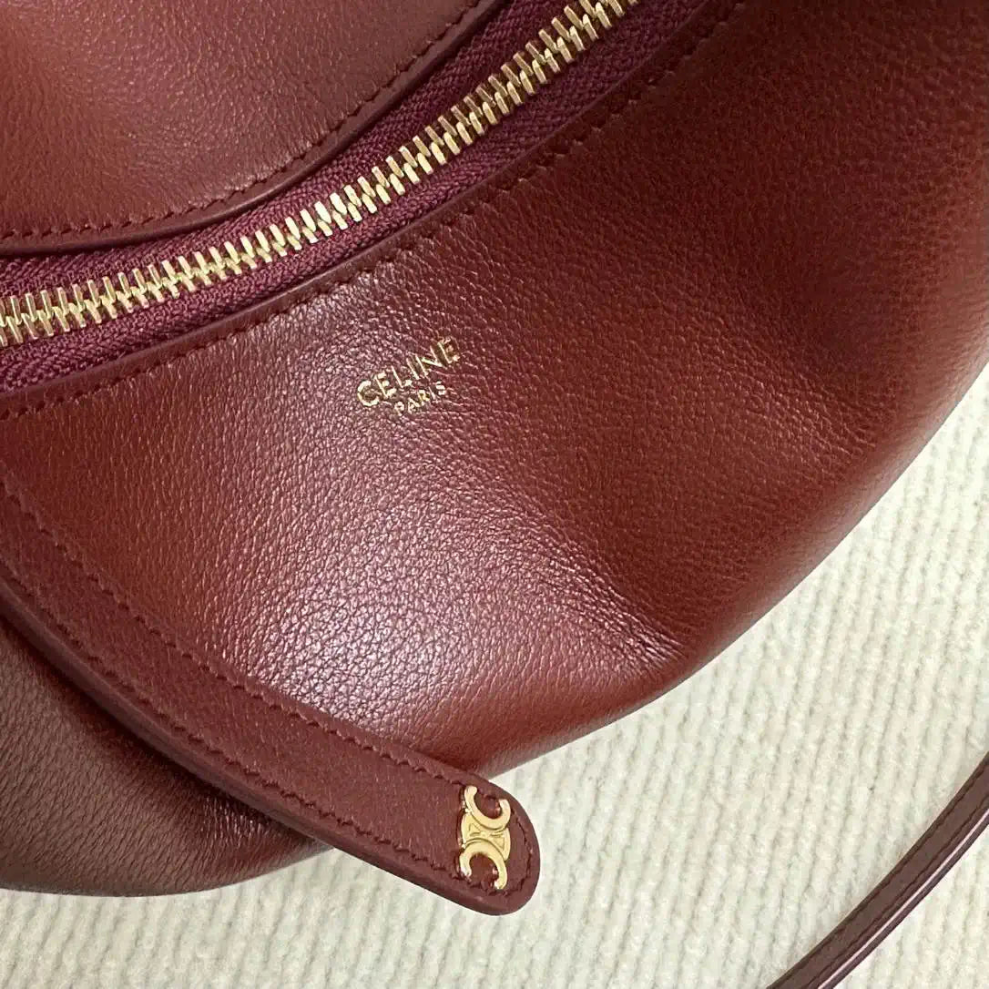 Celine 120723 Teen Celine Lulu IN Grained calfskin Dark Wine Red
