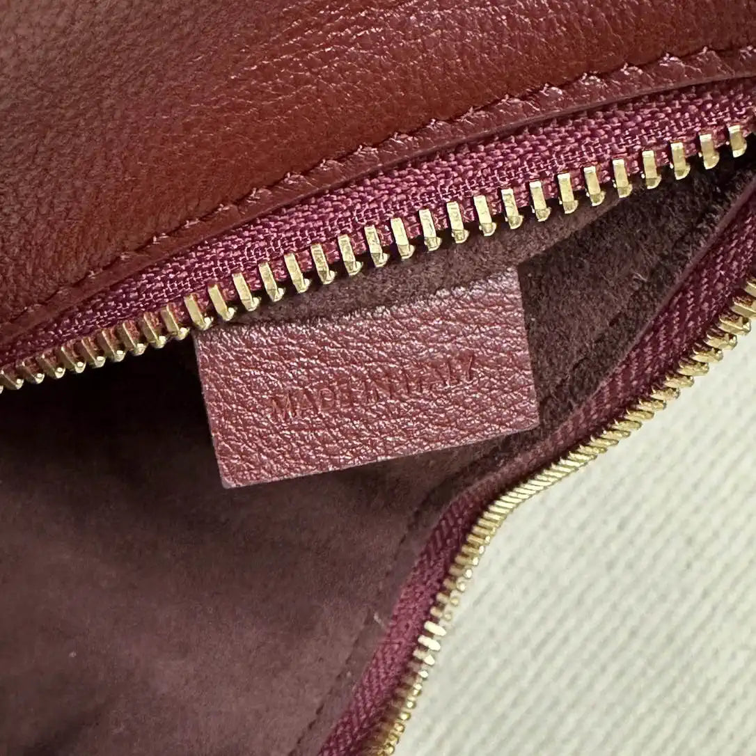 Celine 120723 Teen Celine Lulu IN Grained calfskin Dark Wine Red