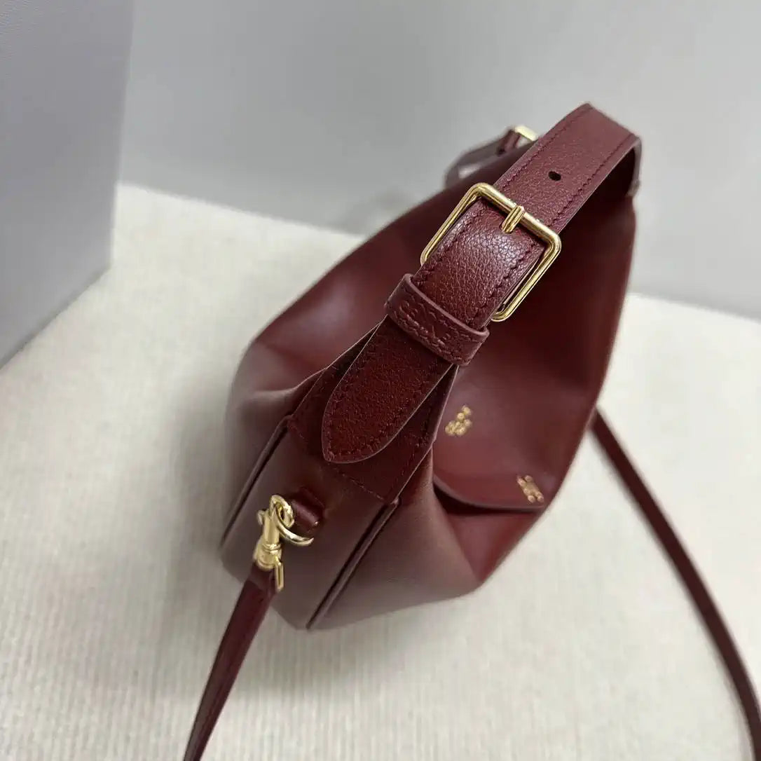 Celine 120723 Teen Celine Lulu IN Grained calfskin Dark Wine Red