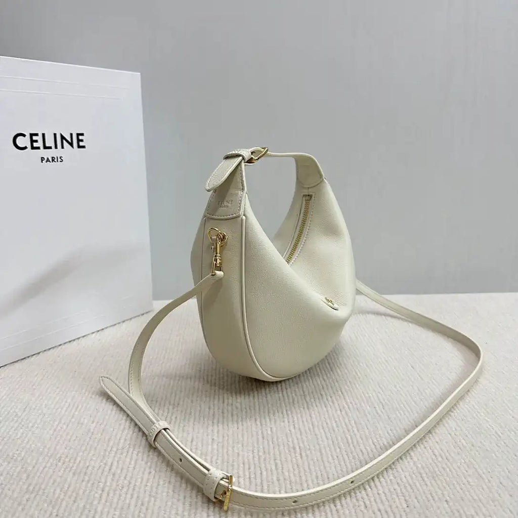 Celine 120723 Teen Celine Lulu IN Grained calfskin White