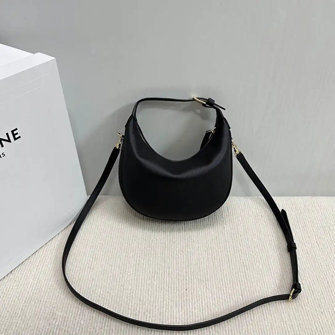 Celine 120723 Teen Celine Lulu IN Grained calfskin Black