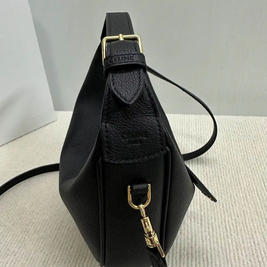 Celine 120723 Teen Celine Lulu IN Grained calfskin Black