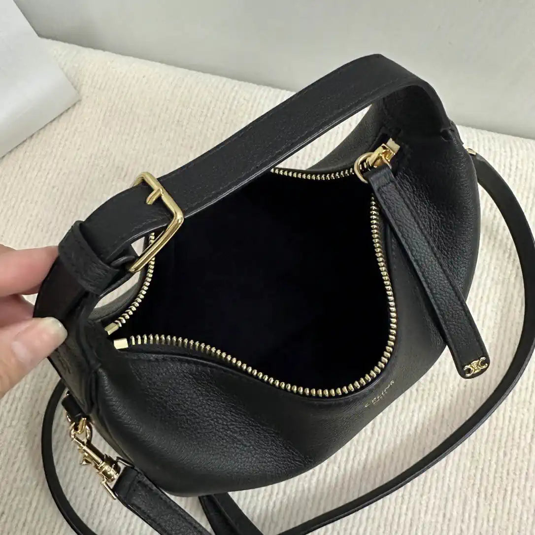 Celine 120723 Teen Celine Lulu IN Grained calfskin Black