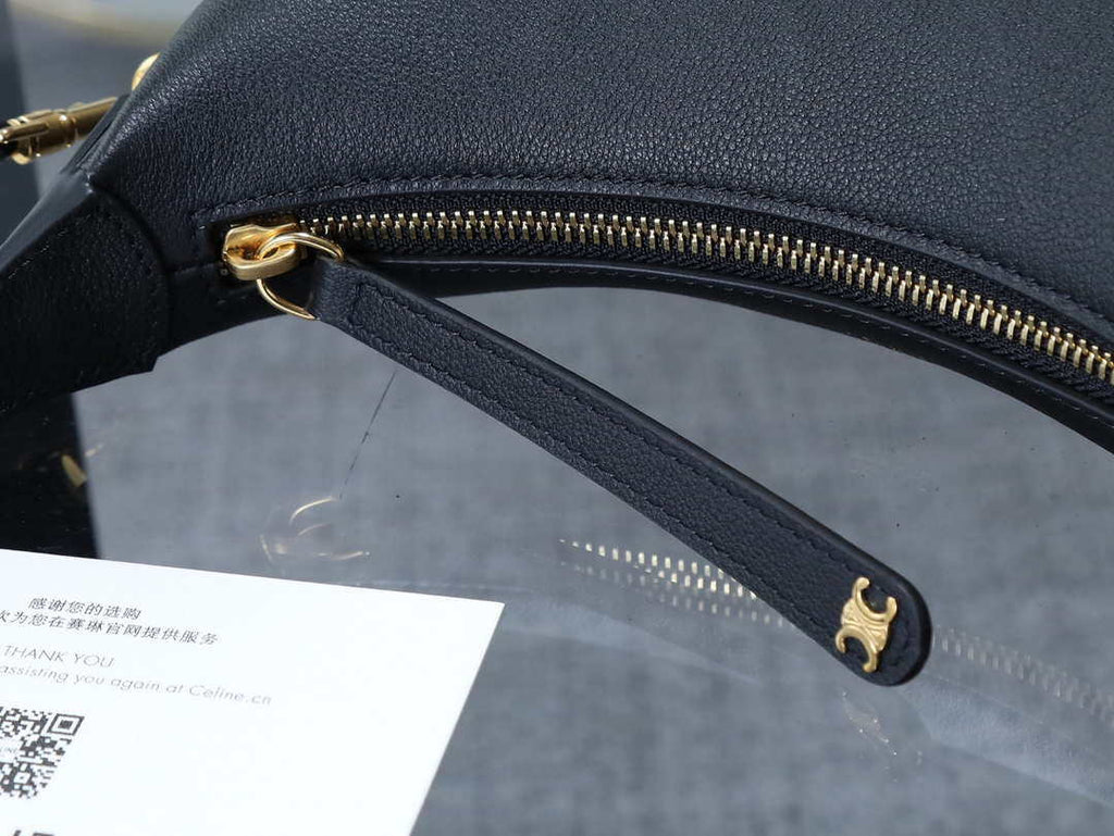 Celine 120723DPJ Teen Celine Lulu IN SUPPLE GRAINED CALFSKIN Black