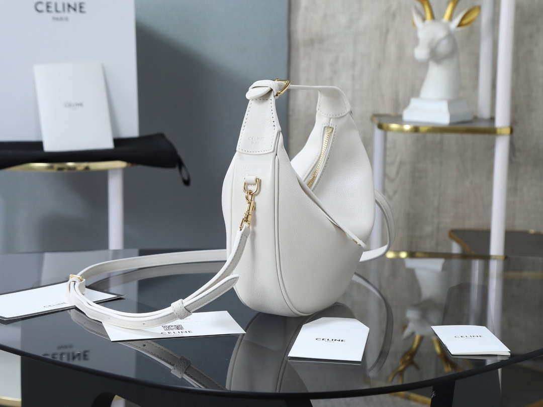 Celine 120723DPJ Teen Celine Lulu IN SUPPLE GRAINED CALFSKIN White