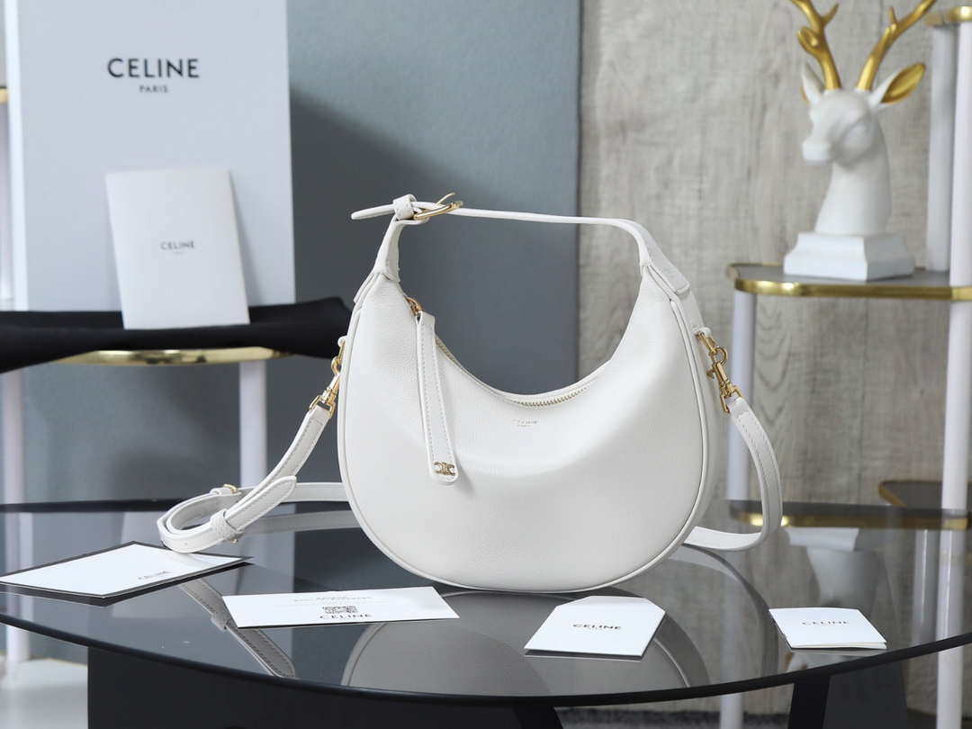 Celine 120723DPJ Teen Celine Lulu IN SUPPLE GRAINED CALFSKIN White