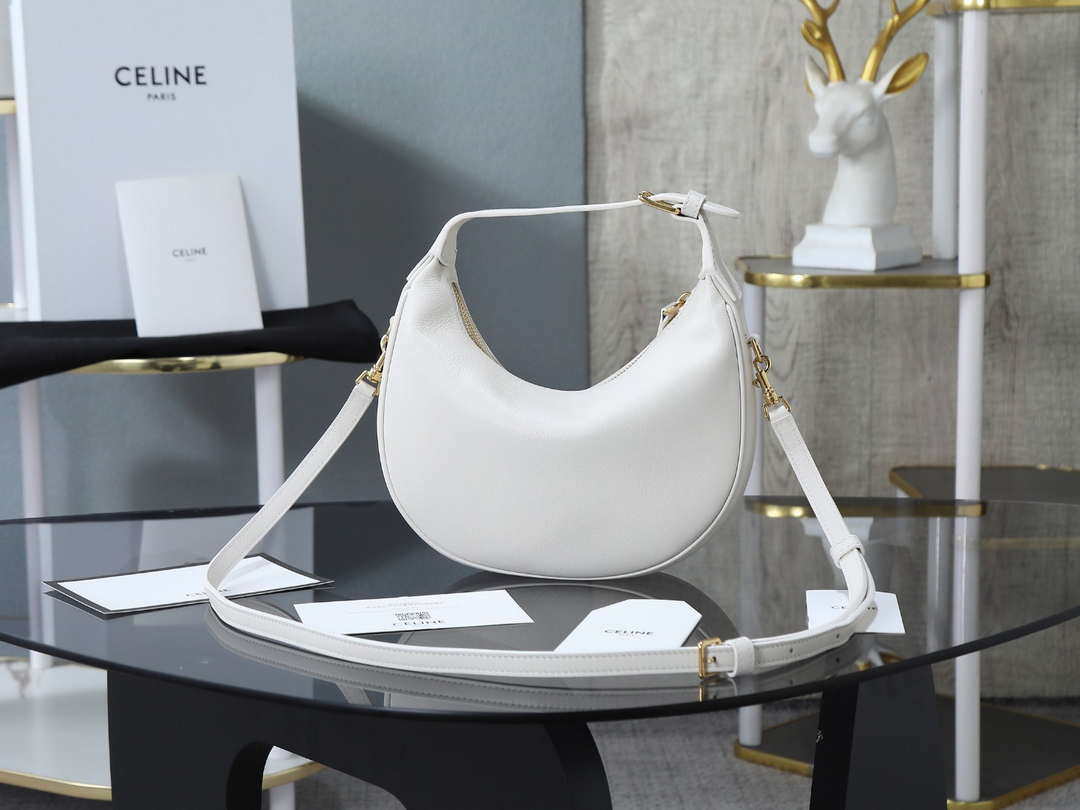 Celine 120723DPJ Teen Celine Lulu IN SUPPLE GRAINED CALFSKIN White