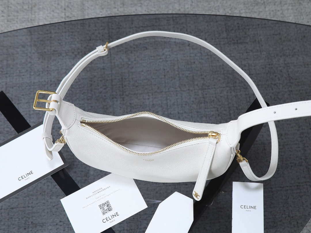 Celine 120723DPJ Teen Celine Lulu IN SUPPLE GRAINED CALFSKIN White