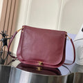 Celine 123632 BESACE SOFT TRIOMPHE IN SUPPLE SHINY LAMBSKIN Wine Red