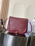 Celine 123632 BESACE SOFT TRIOMPHE IN SUPPLE SHINY LAMBSKIN Wine Red