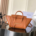 Celine 124213 SMALL NEW LUGGAGE IN SUPPLE SHINY LAMBSKIN Brown