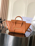 Celine 124213 SMALL NEW LUGGAGE IN SUPPLE SHINY LAMBSKIN Brown