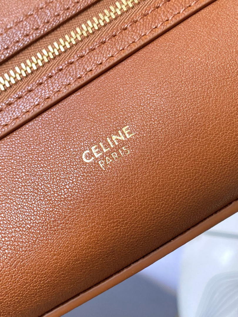 Celine 124213 SMALL NEW LUGGAGE IN SUPPLE SHINY LAMBSKIN Brown
