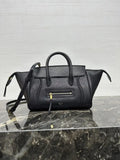 Celine 124213 SMALL NEW LUGGAGE IN SUPPLE SHINY LAMBSKIN Black