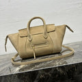 Celine 124213 SMALL NEW LUGGAGE IN SUPPLE Suede Leather Apricot
