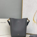 Celine 178303 Sangle Small Bucket Bag in Soft Grained Calfskin Gray - Default Title - View 1