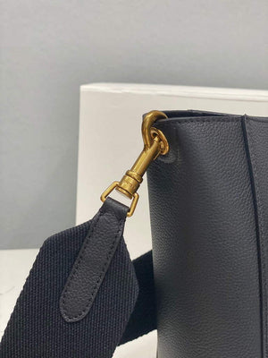 Celine 178303 Sangle Small Bucket Bag in Soft Grained Calfskin Black - Default Title - View 6