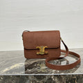 Celine 187363 Medium CLASSIQUE TRIOMPHE BAG IN Suede Brown