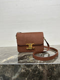 Celine 187363 Medium CLASSIQUE TRIOMPHE BAG IN Suede Brown