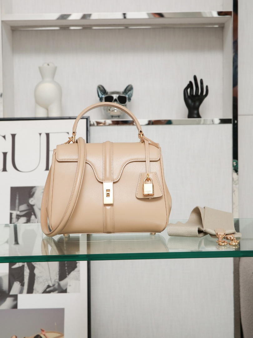 Celine 188003 Small 16 Bag IN Satinated Calfskin Apricot