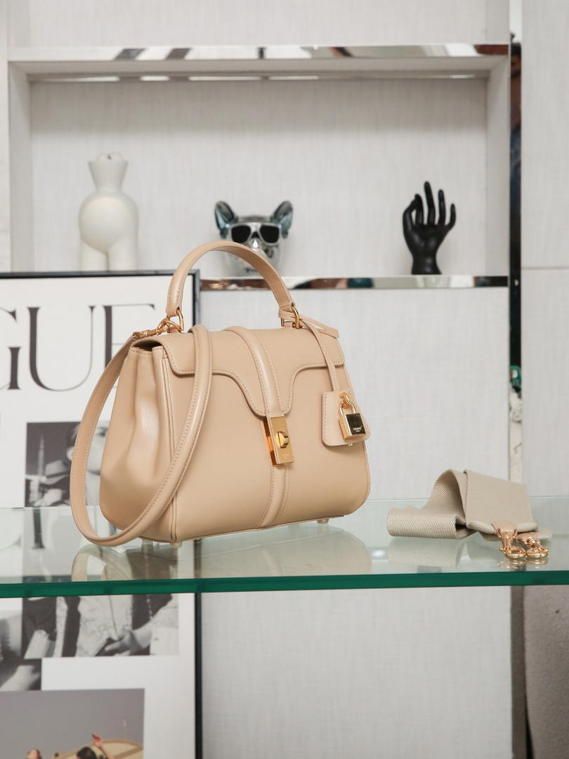 Celine 188003 Small 16 Bag IN Satinated Calfskin Apricot