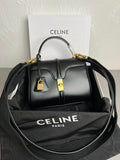 Celine 188003 Small 16 Bag IN Satinated Calfskin Black