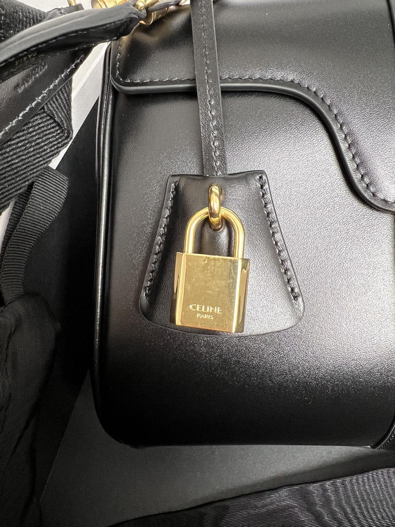 Celine 188003 Small 16 Bag IN Satinated Calfskin Black