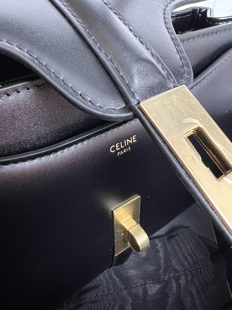 Celine 188003 Small 16 Bag IN Satinated Calfskin Black