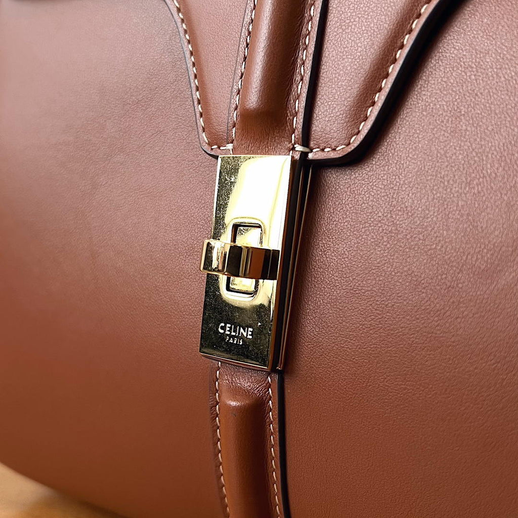 Celine 188003 Small 16 Bag IN Satinated Calfskin Brown