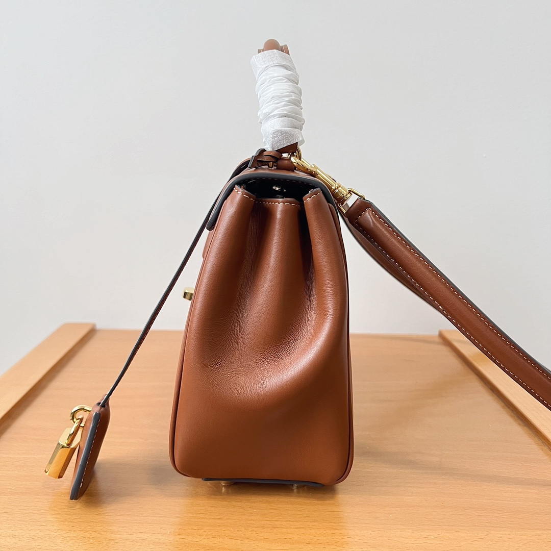 Celine 188003 Small 16 Bag IN Satinated Calfskin Brown