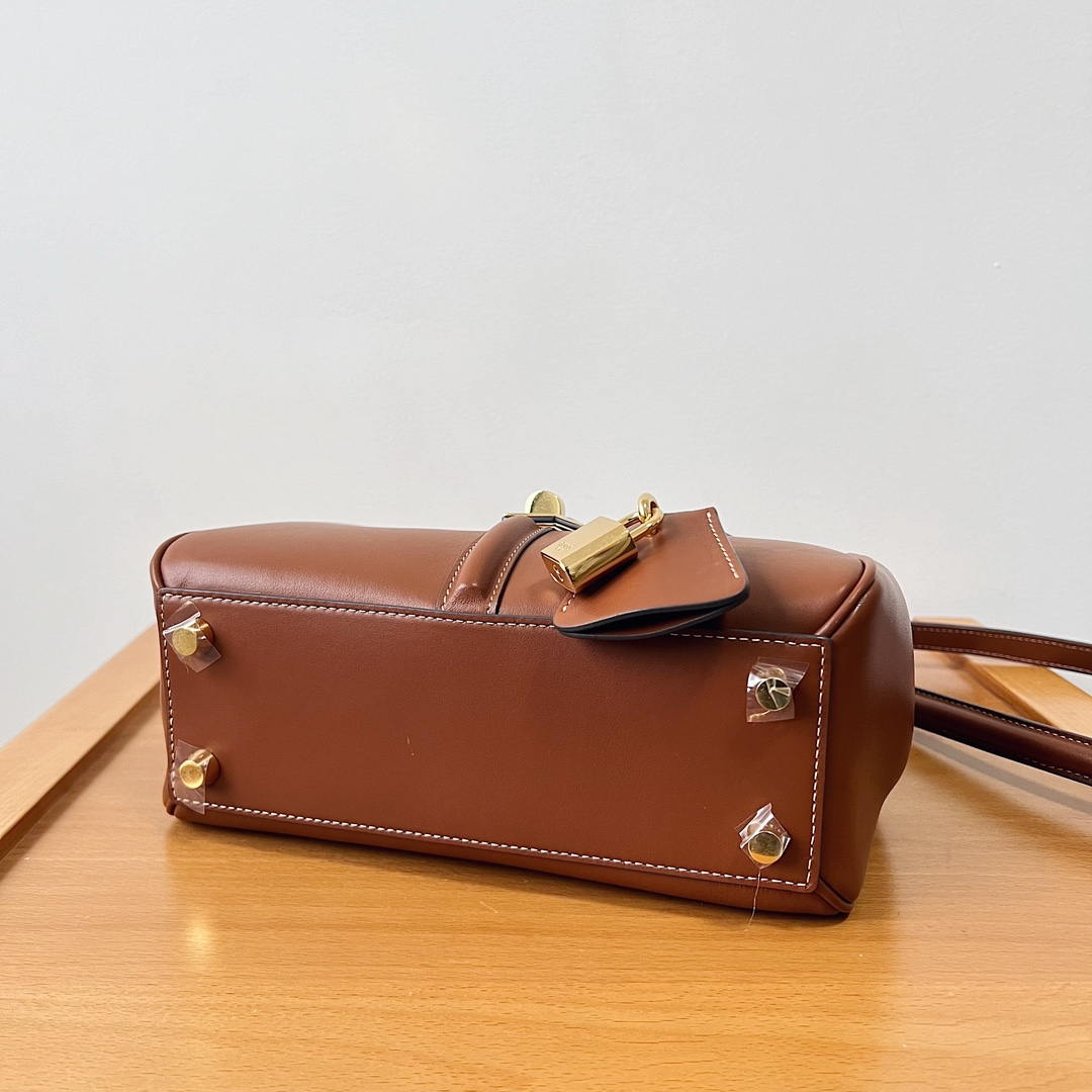 Celine 188003 Small 16 Bag IN Satinated Calfskin Brown